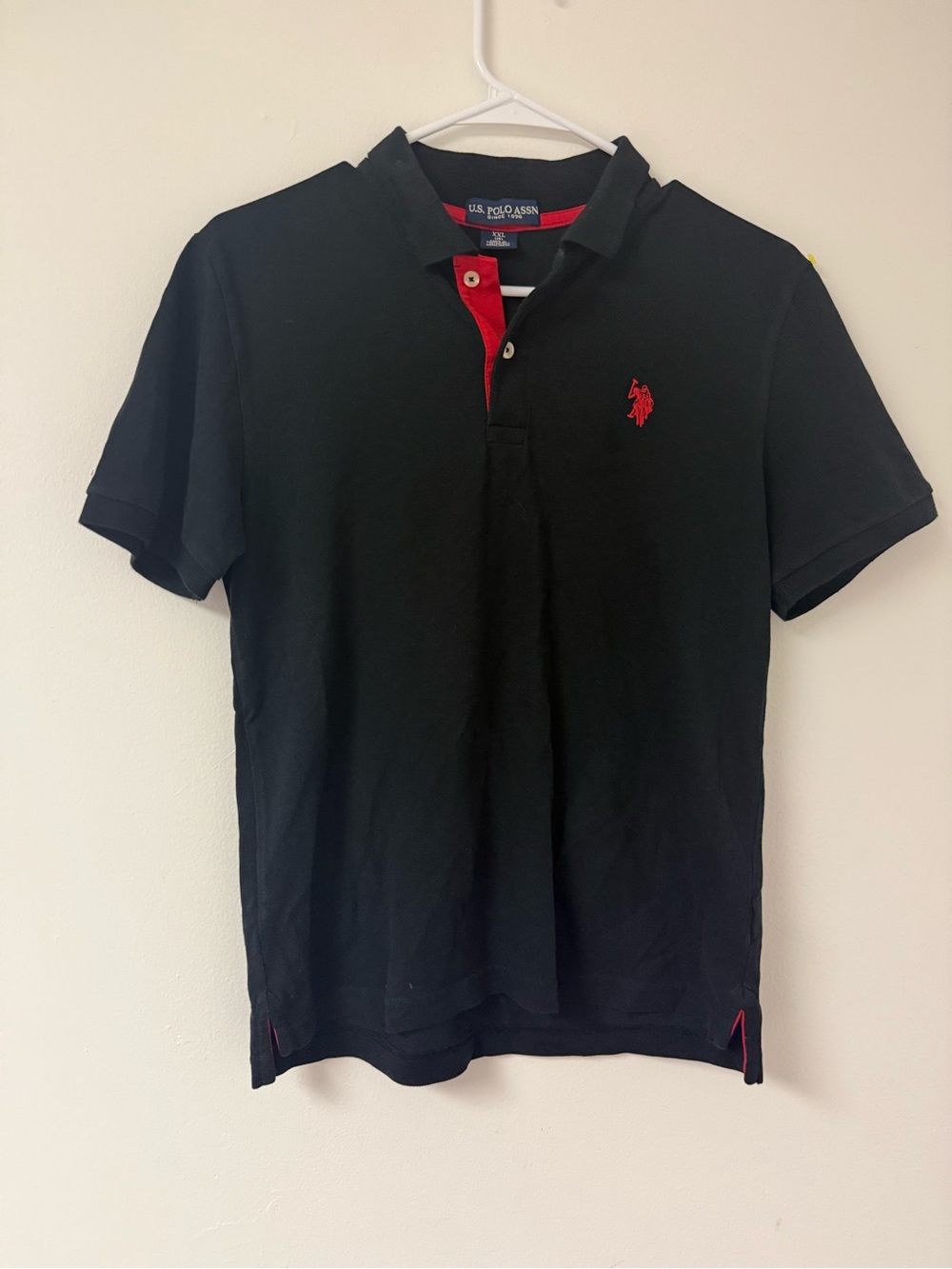 U.S. Polo Assn. Black Polo with Red Accents